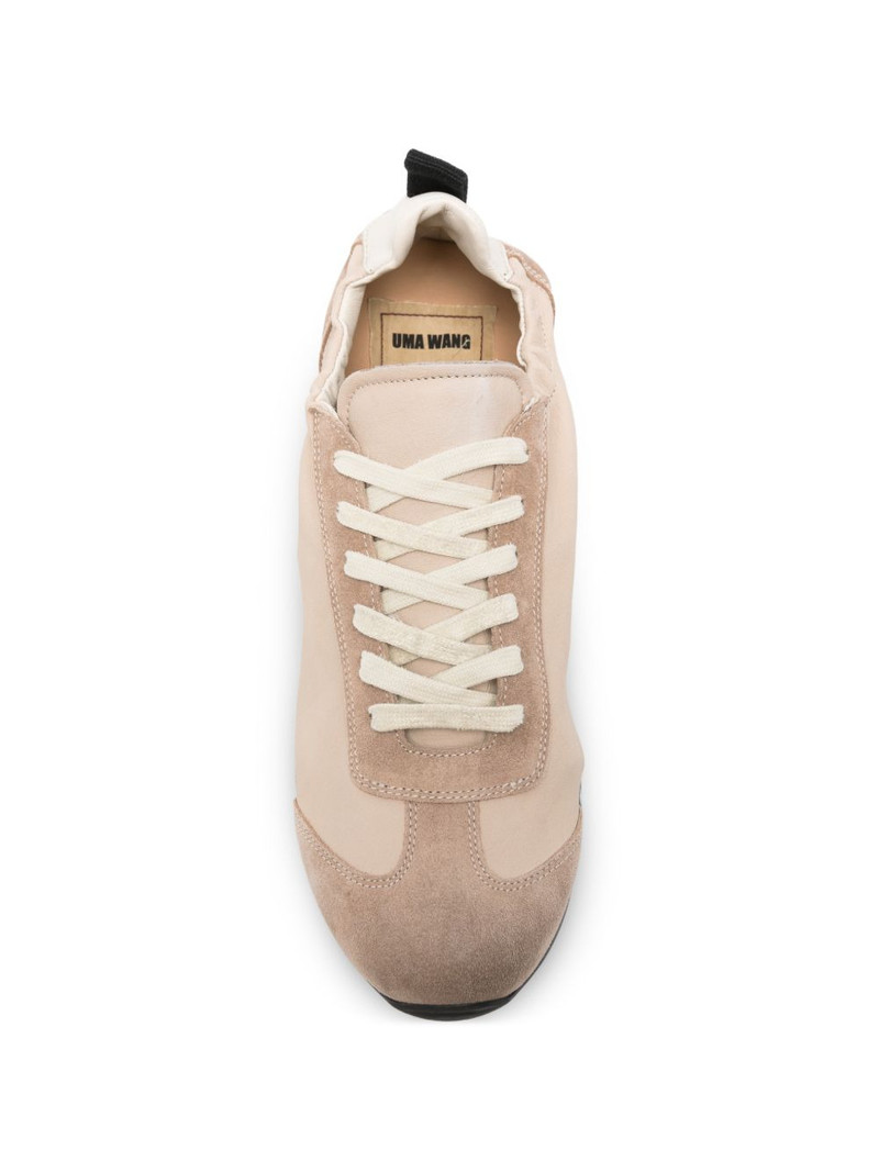 panelled suede-trim sneakers 4