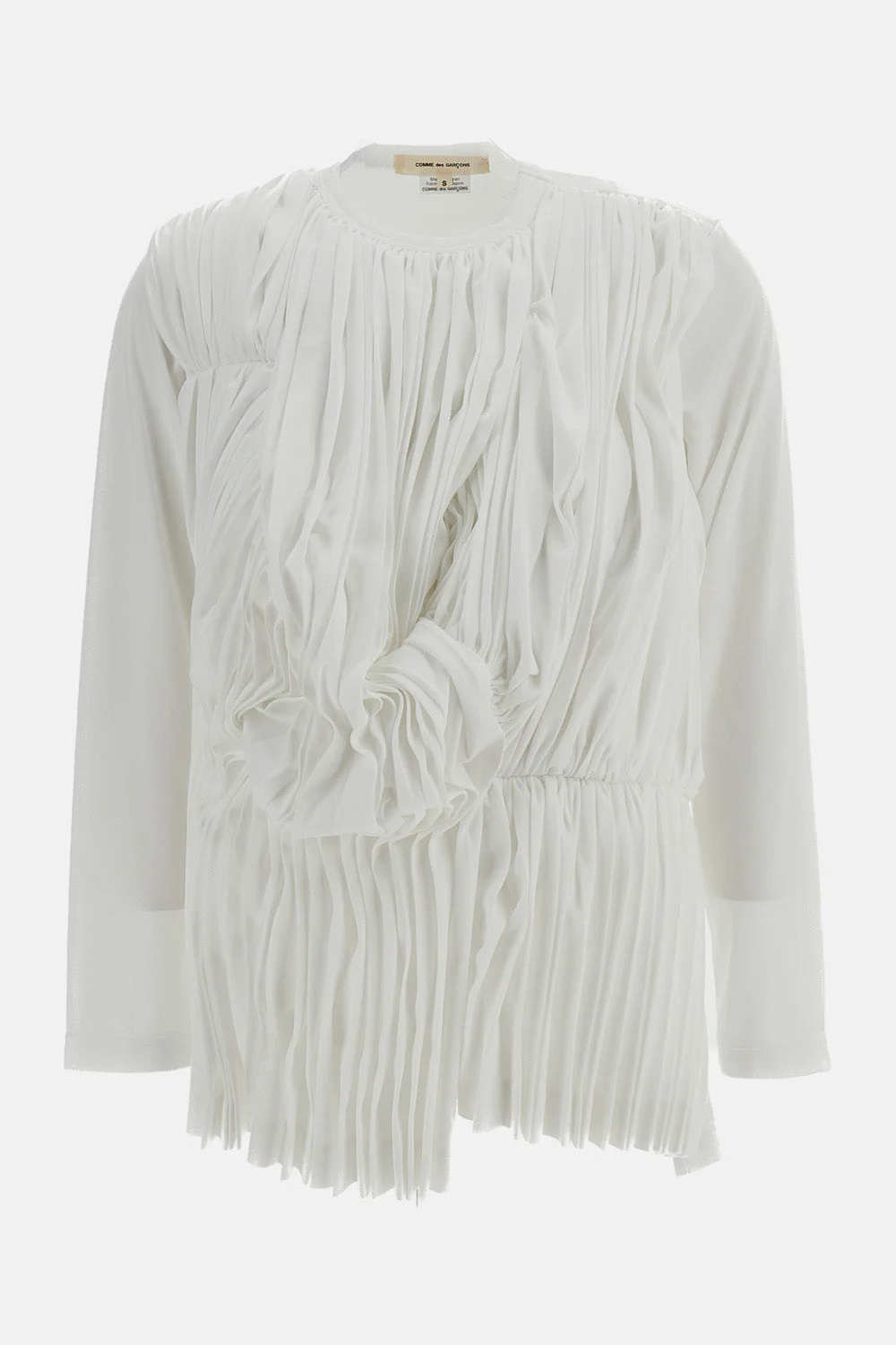 LONG-SLEEVE PLEATED TOP - 1