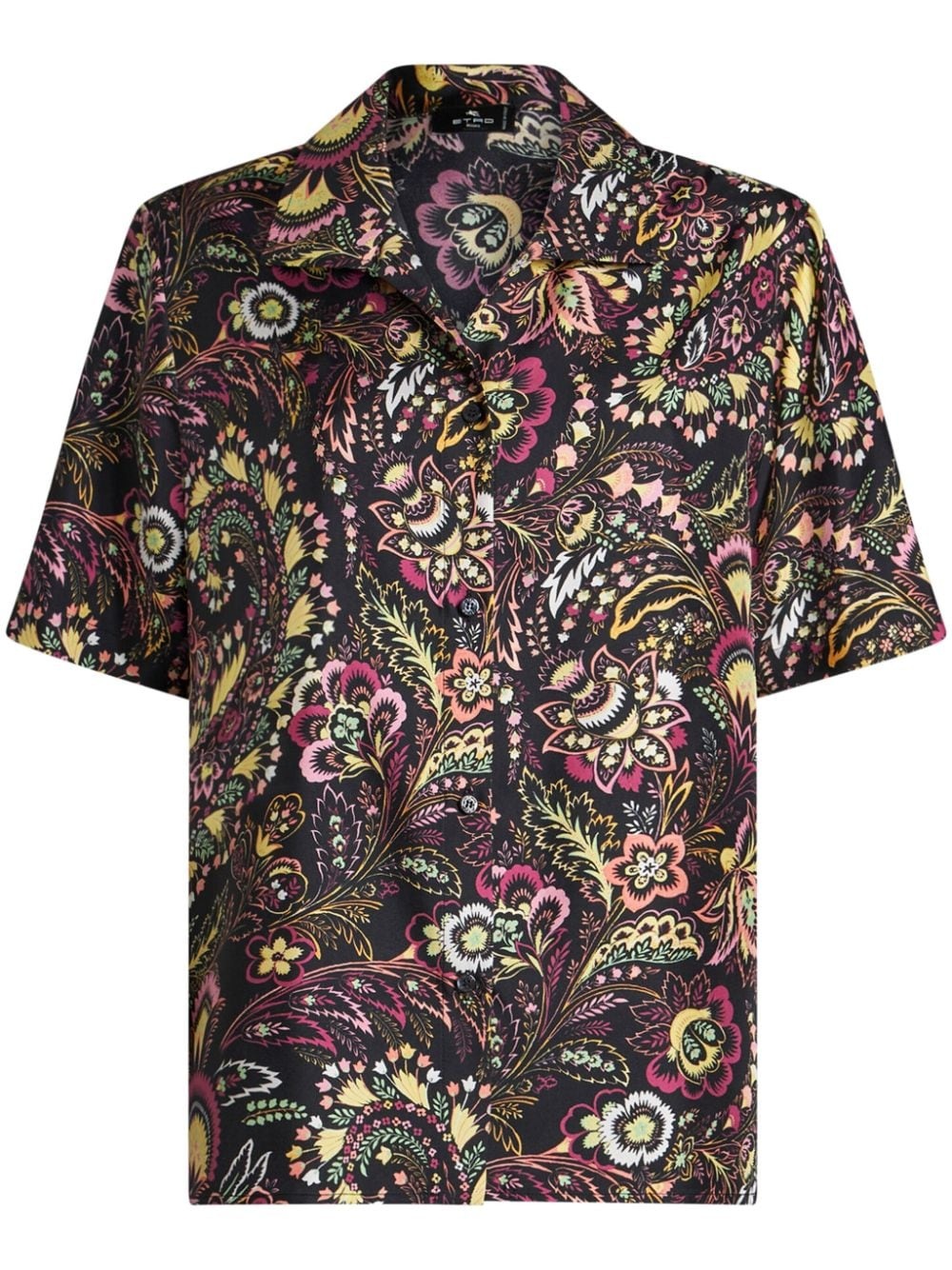 twill-print short-sleeved shirt - 1