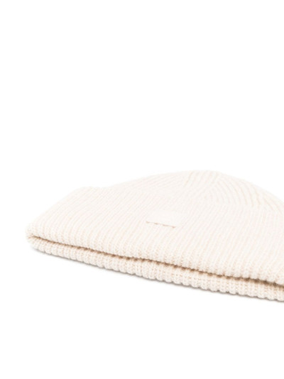 Acne Studios logo motif rib-knit beanie outlook