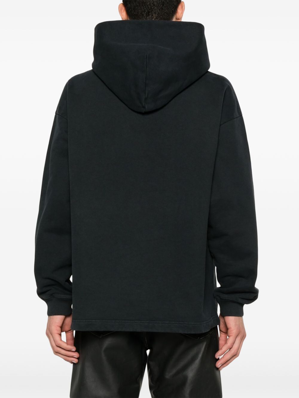 logo-print cotton hoodie - 5