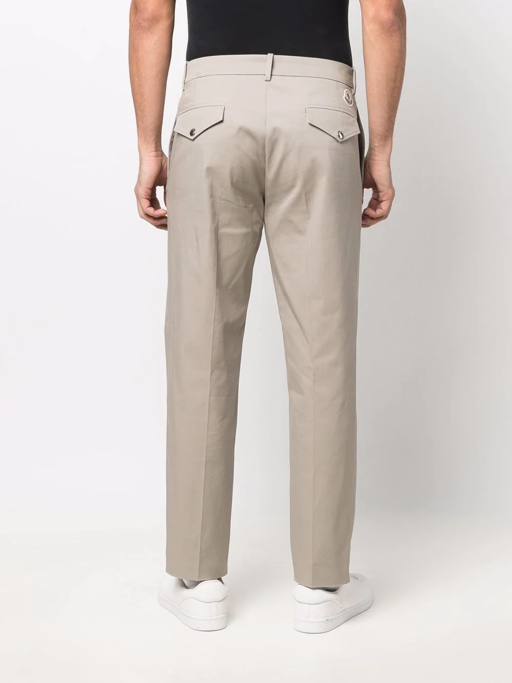 logo-patch straight-leg trousers - 4