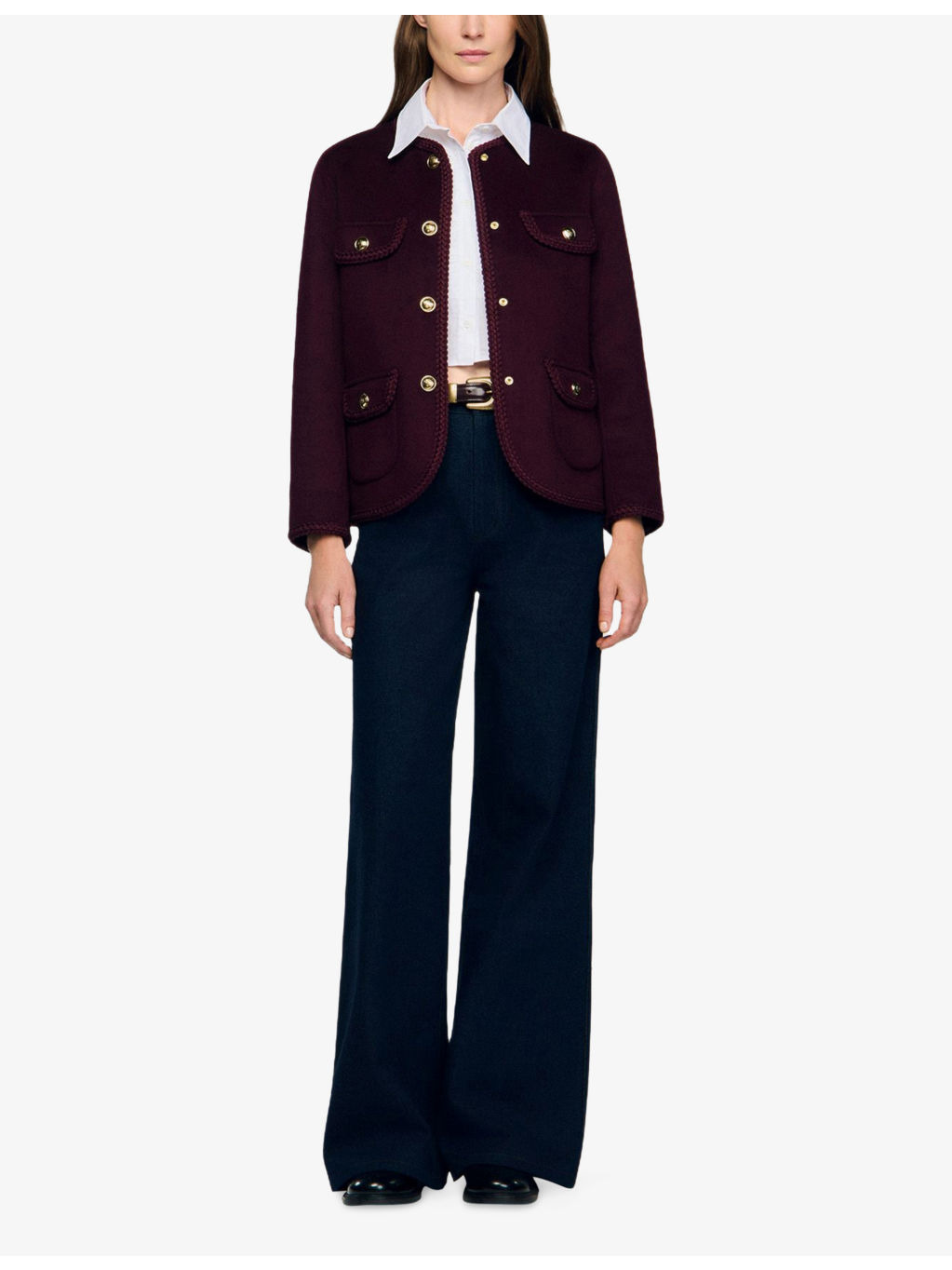 Round-Neck Four-Pocket Wool-Blend Jacket - 2