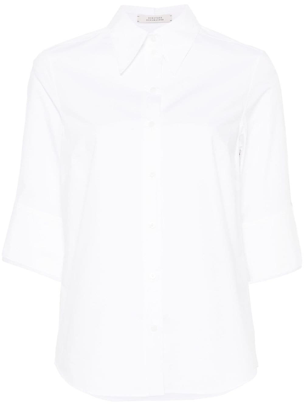 half-sleeves poplin blouse - 1