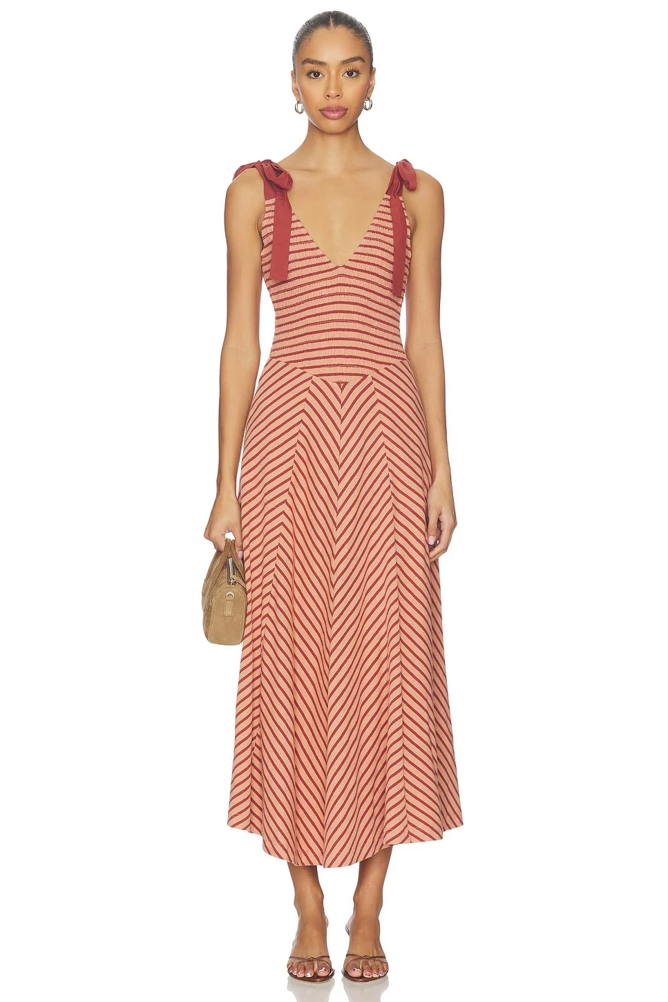 x free-est Cecelia Midi Dress In Burnt Henna Combo - 1