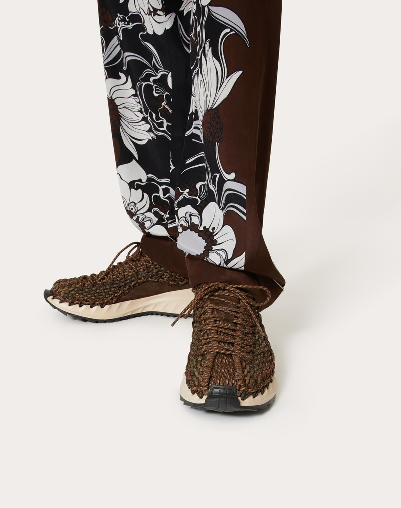 Valentino VALENTINO GARAVANI OUTDOOR CROCHET SNEAKERS IN FABRIC AND SUEDE outlook