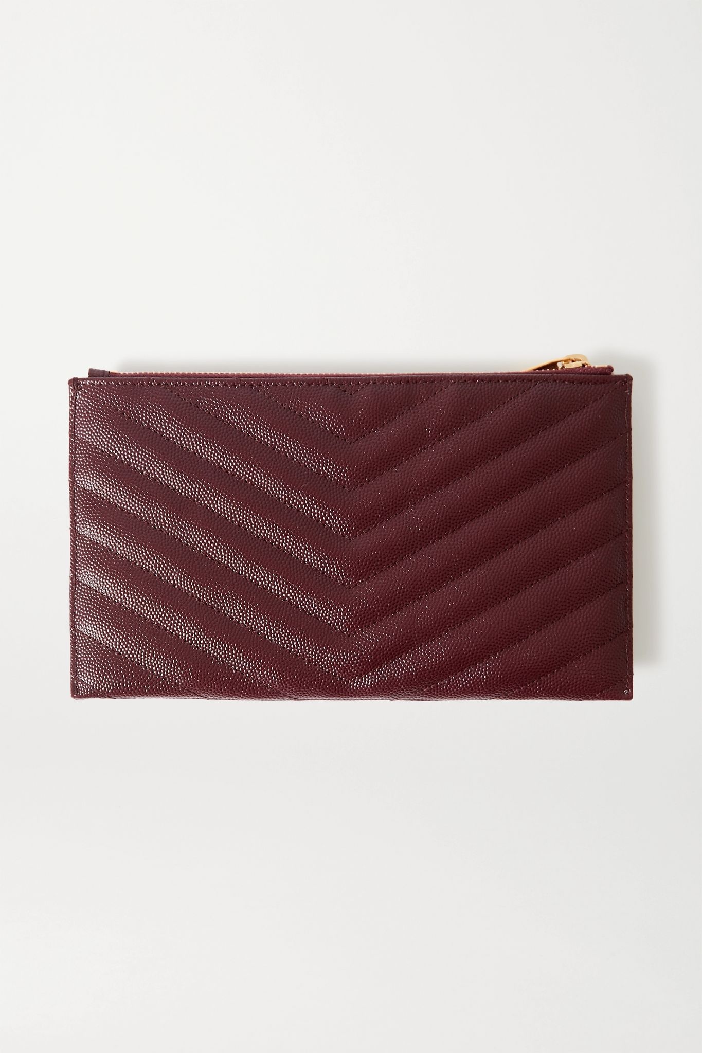 Monogramme quilted textured-leather pouch - 3