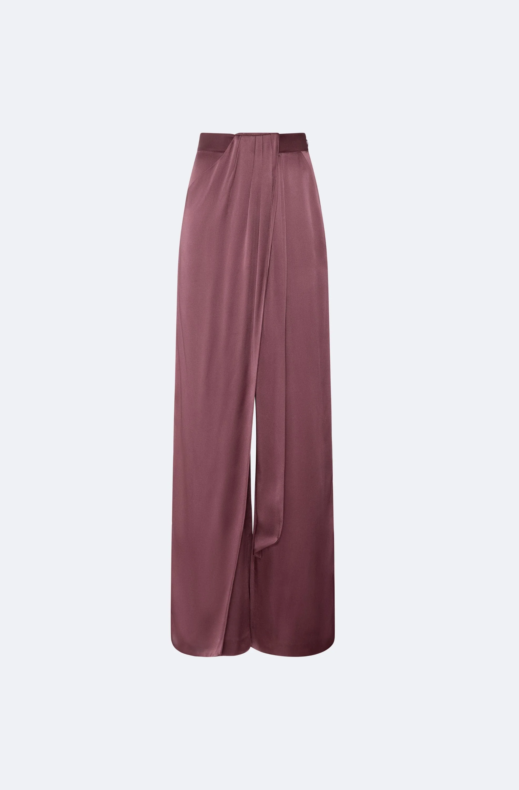 Satin Draped Relaxed Pant - 1