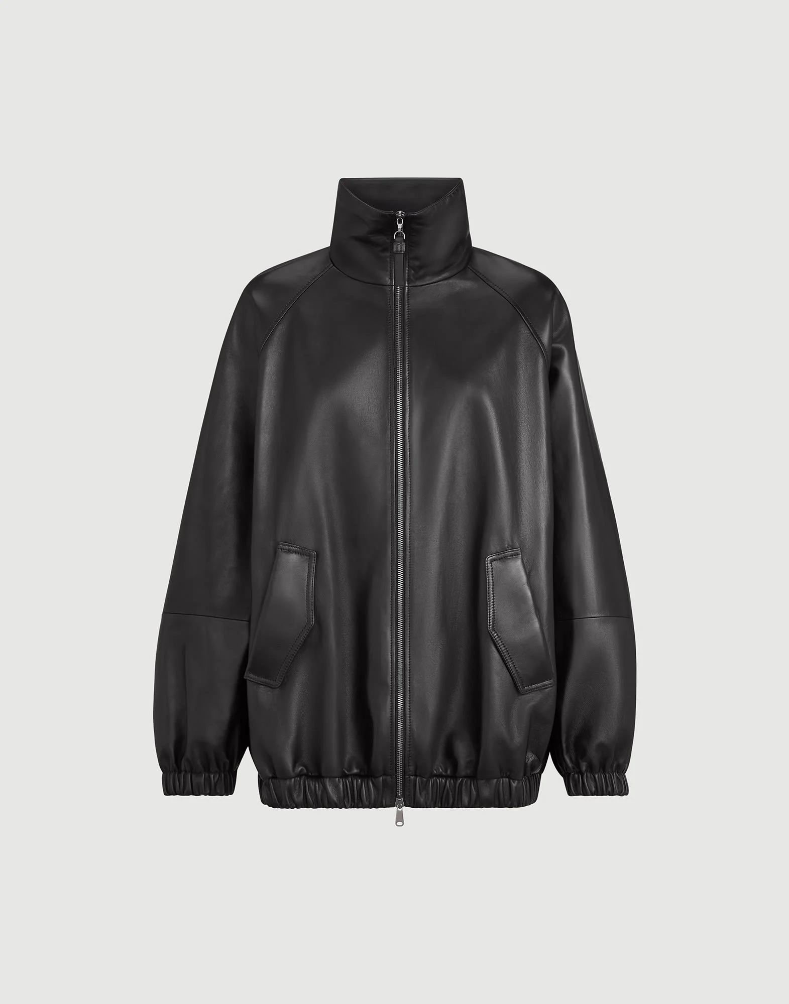 Nappa leather bomber jacket with monili - 1
