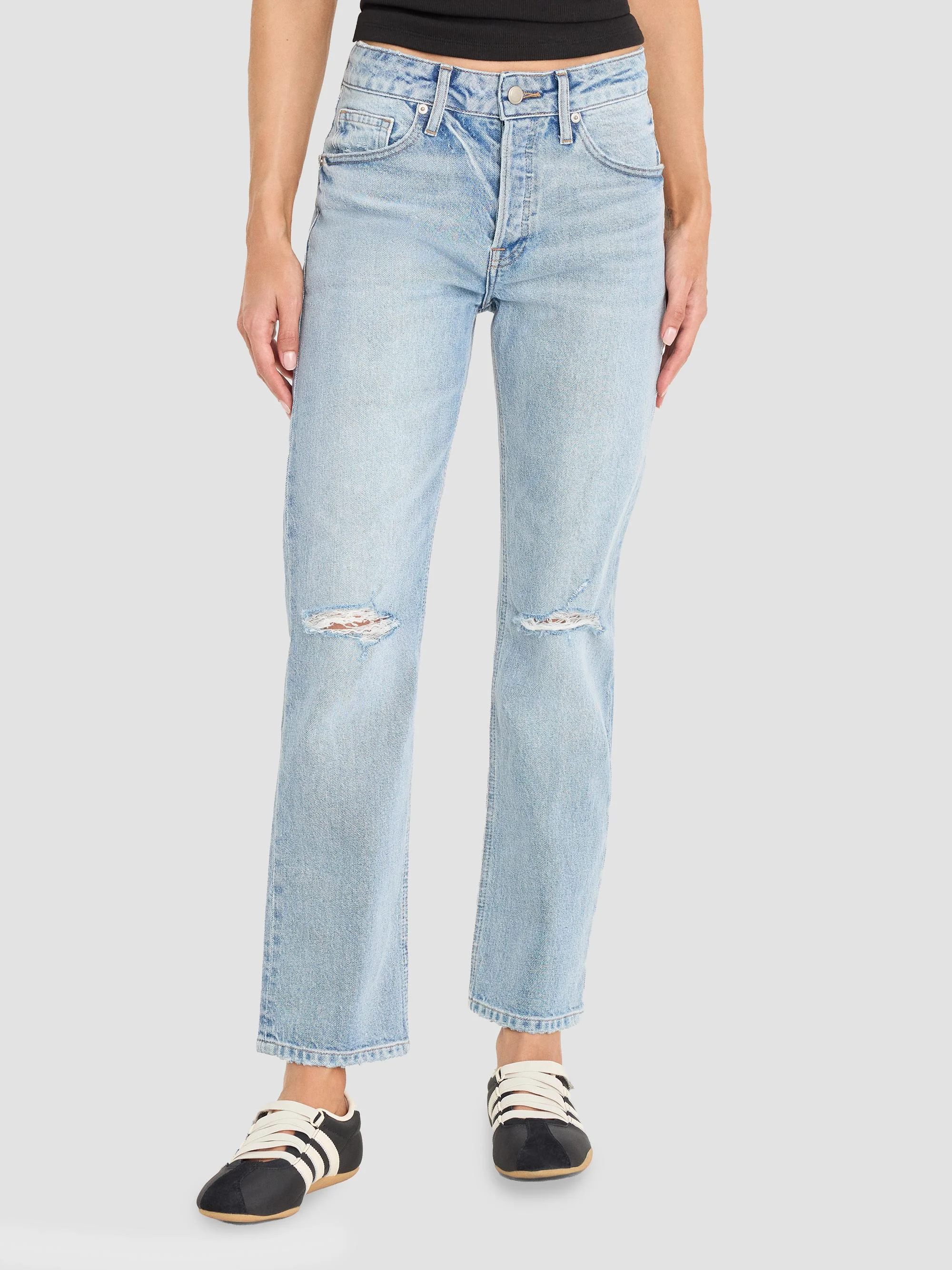 Women's Vintage Straight Ankle Mid-Rise Jeans - Indigo - 1