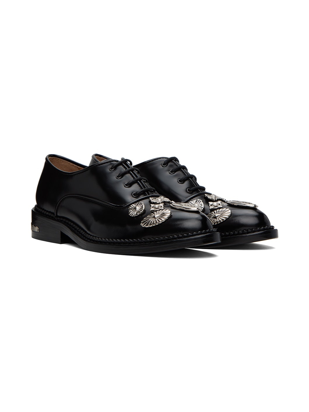 Black Embellished Oxfords - 4