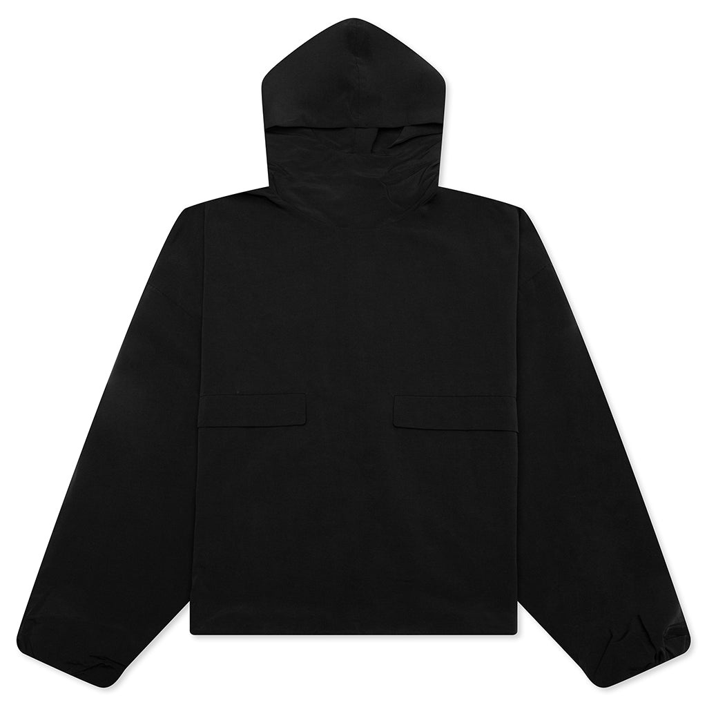 MILITARY NYLON HOODED ANORAK - BLACK - 1
