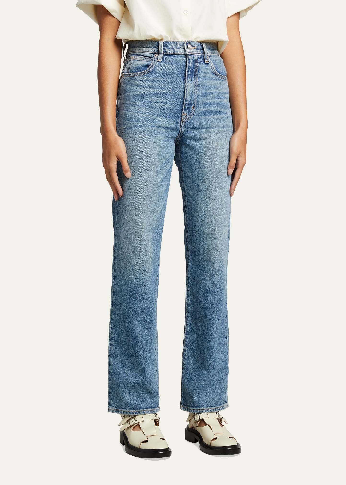 London High-Rise Straight-Leg Jeans - 4