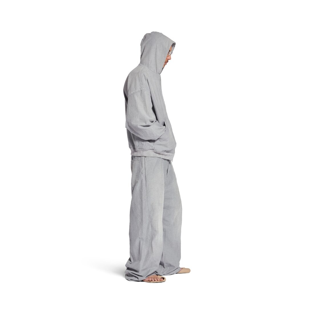 Men's Trompe L'oeil Sweatpants in Heather Grey - 3