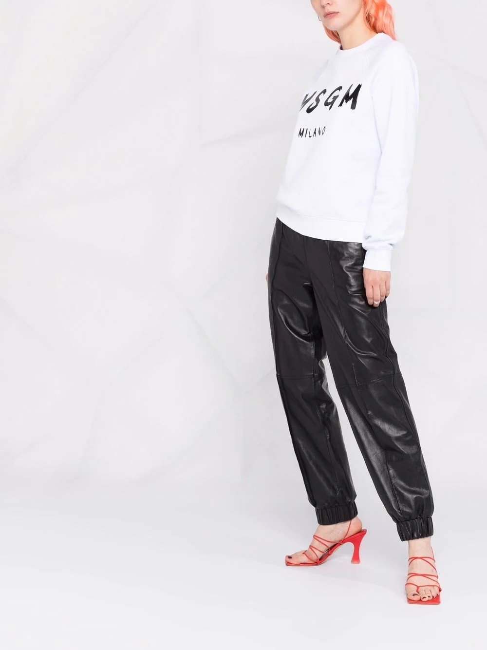 logo-print crew neck sweatshirt - 6
