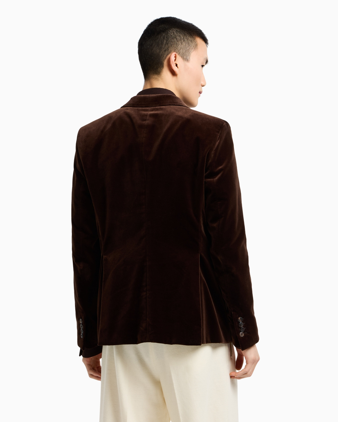 SINGLE-BREASTED JACKET IN SMOOTH VELVET - 3