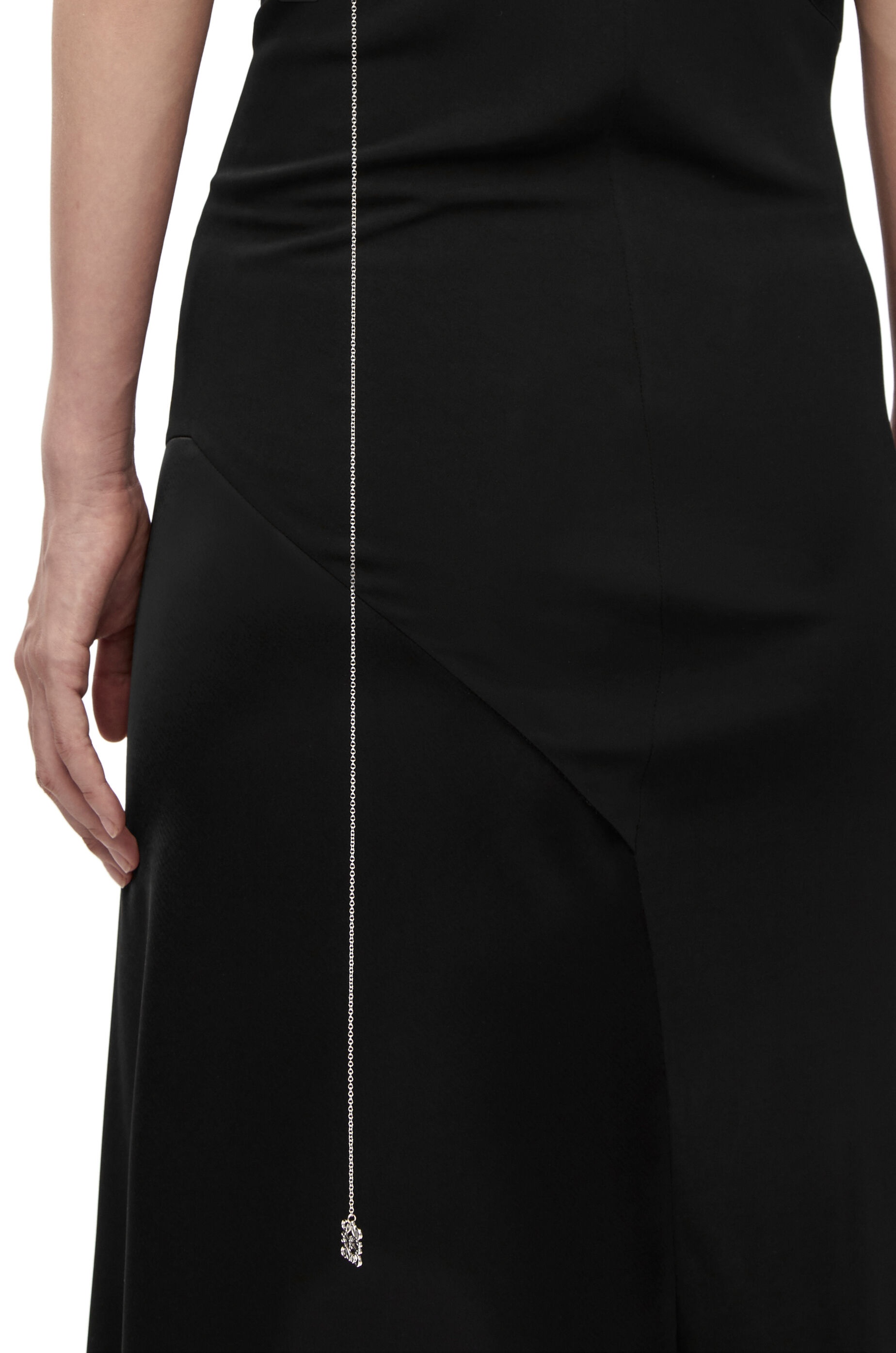 Draped dress in satin and crepe jersey - 4
