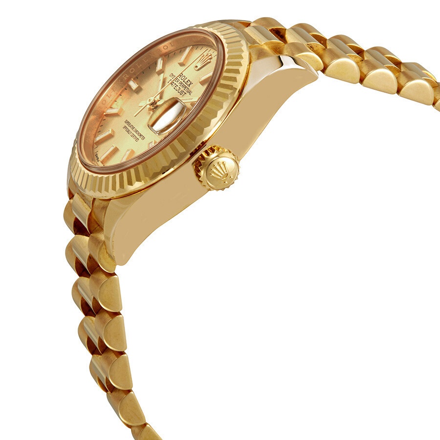 Rolex Oyster Perpetual Datejust Champagne Dial 18 Carat Yellow Gold President Automatic Men's Watch - 2