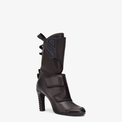 FENDI Black leather Promenade Booties outlook