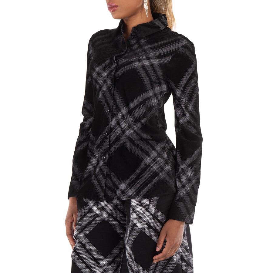 Burberry Long Sleeve Check-Print Button Down Shirt - 2