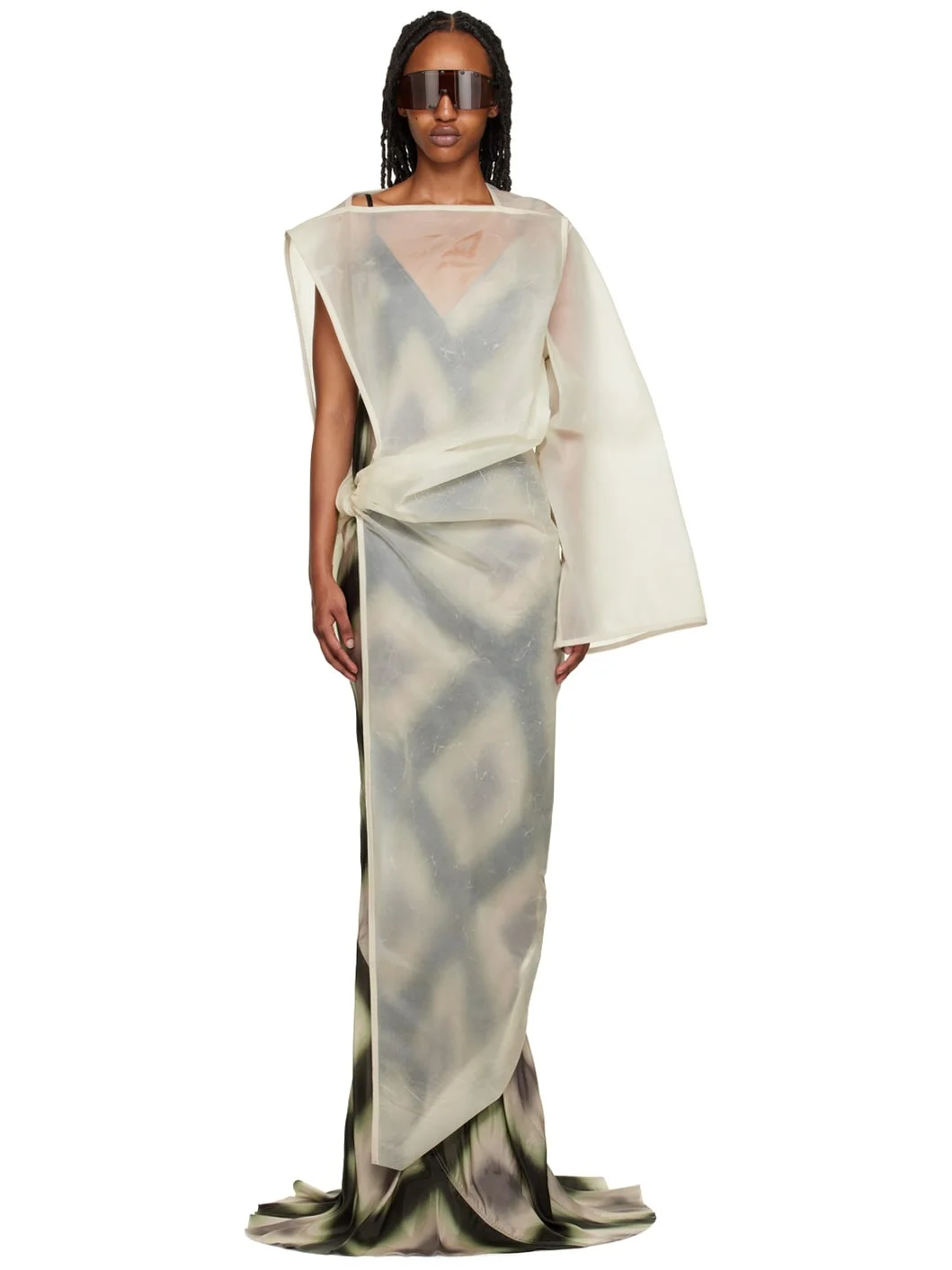 Beige Edfu Leather Maxi Dress - 1
