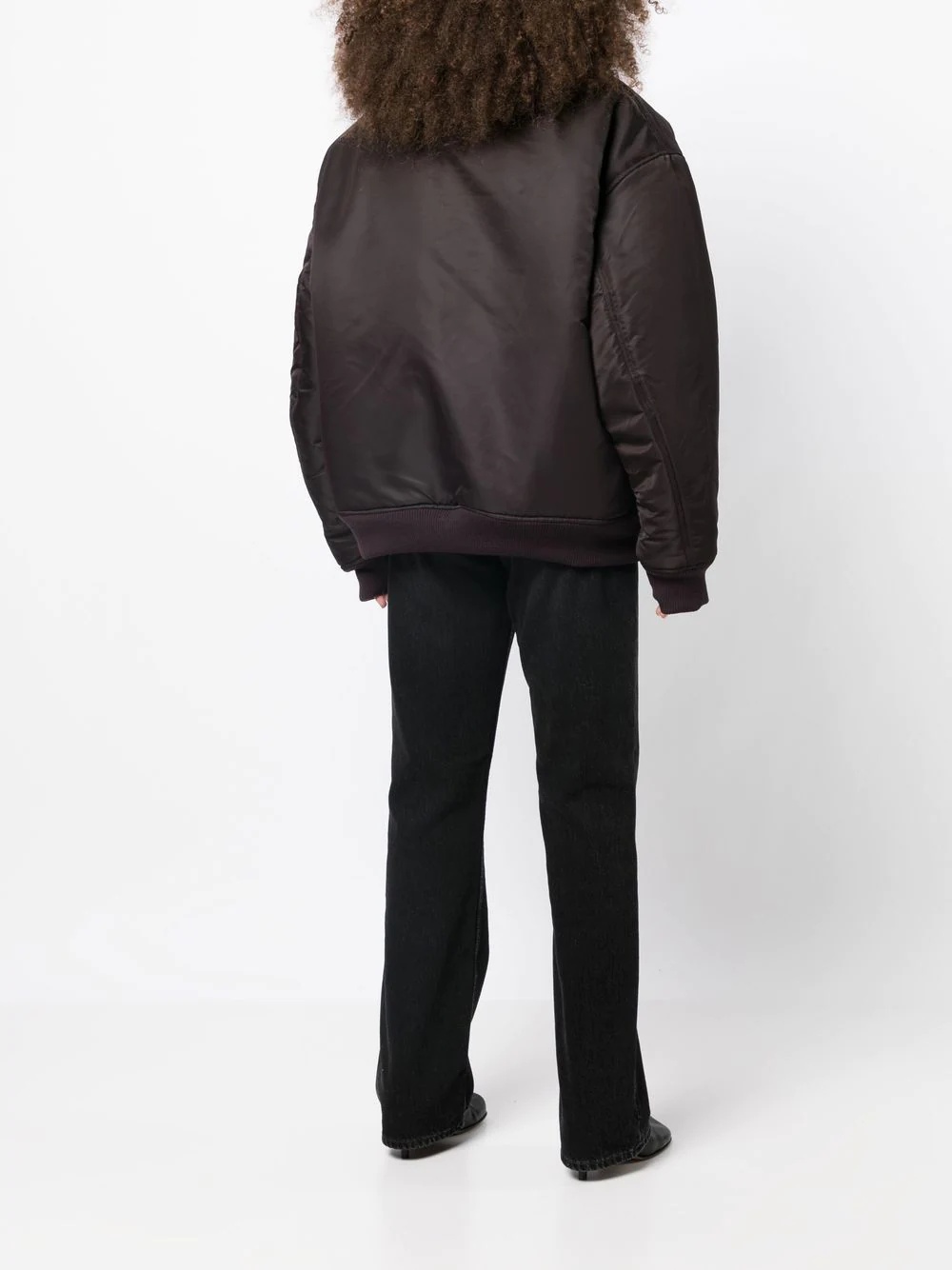 embroidered-logo pinched bomber jacket - 4