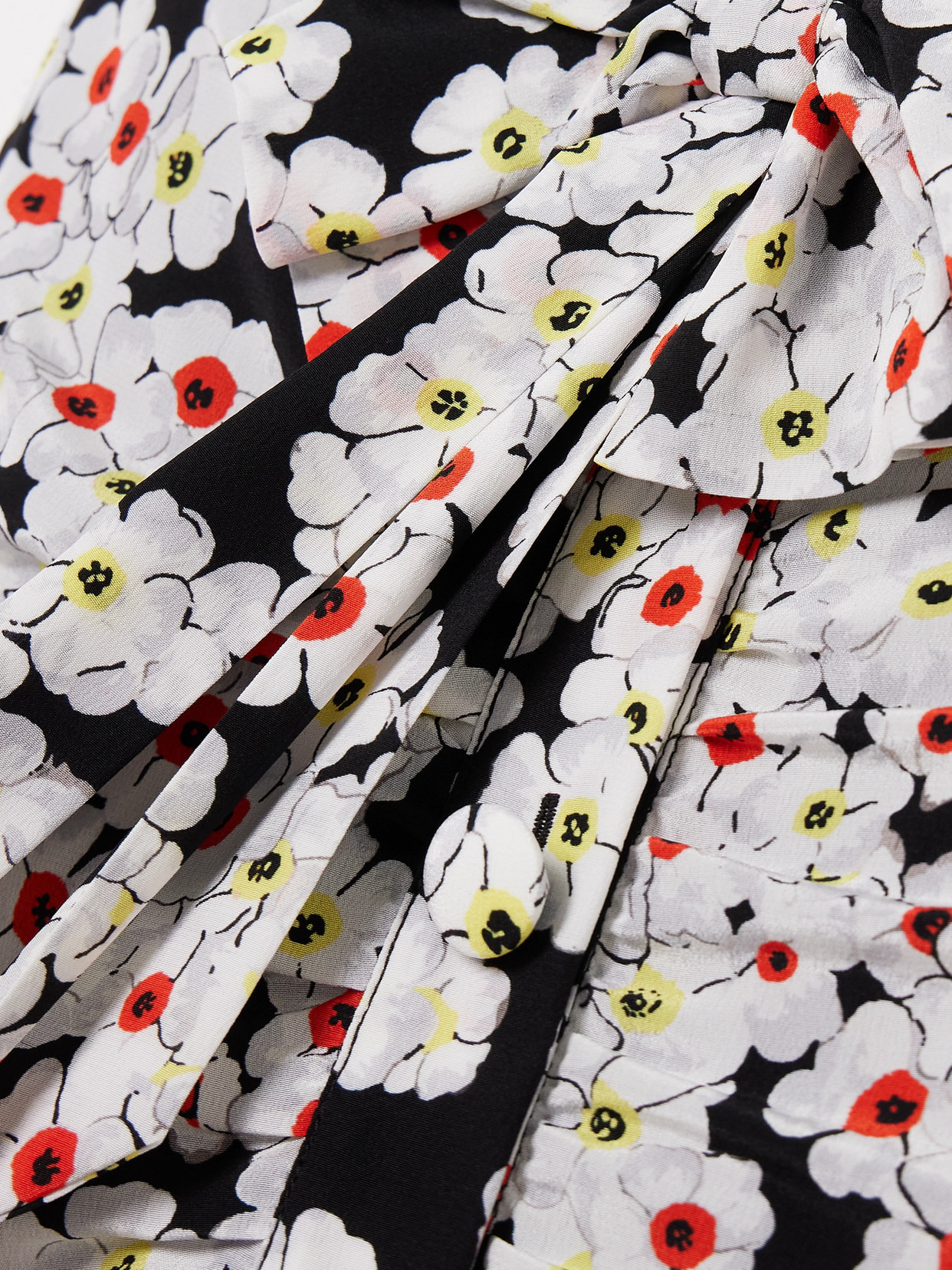 Bow-detailed Pleated Floral-print Silk Crepe De Chine Midi Dress - 4