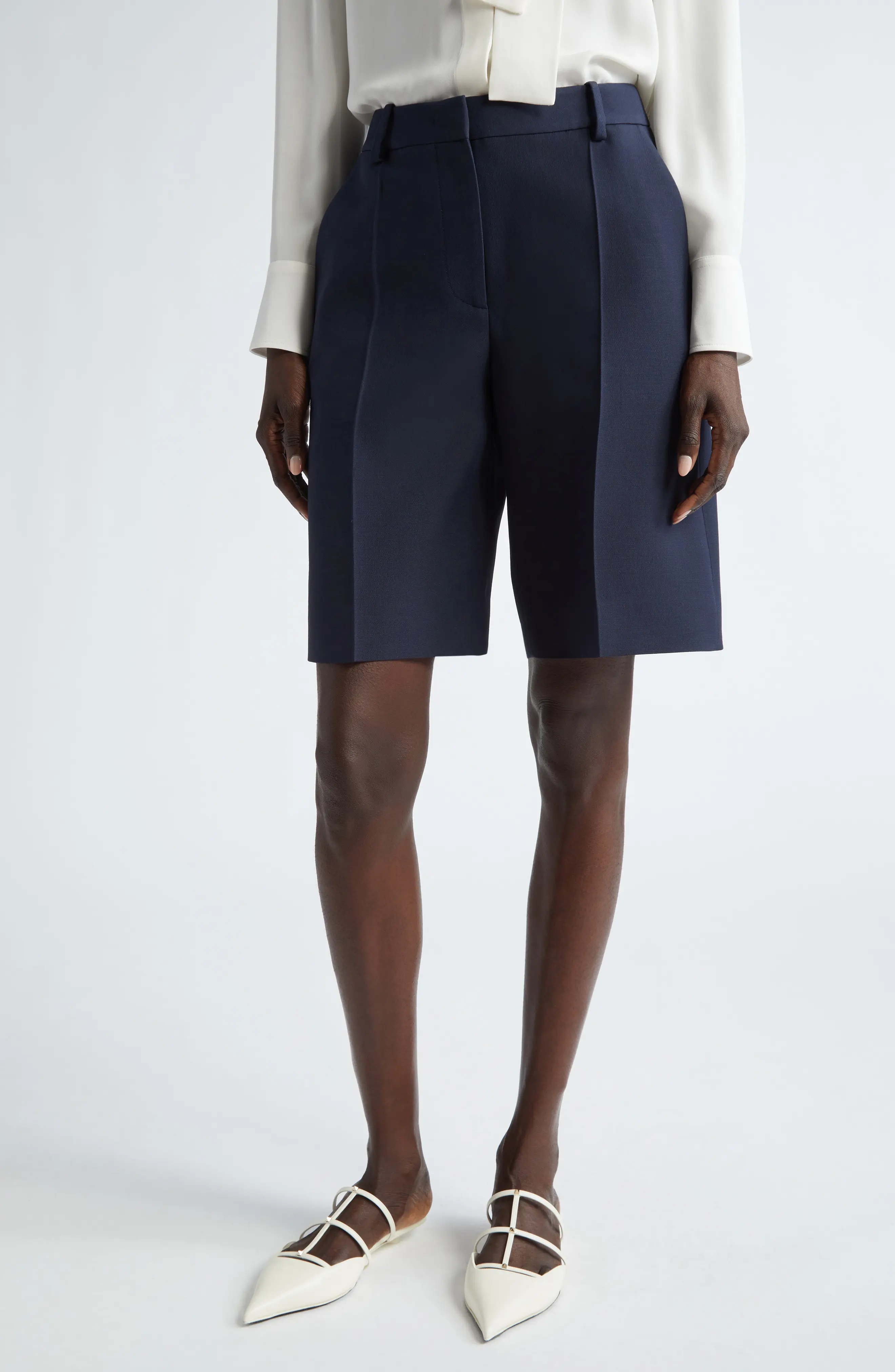 Tailored Crepe Couture Bermuda Shorts - 1