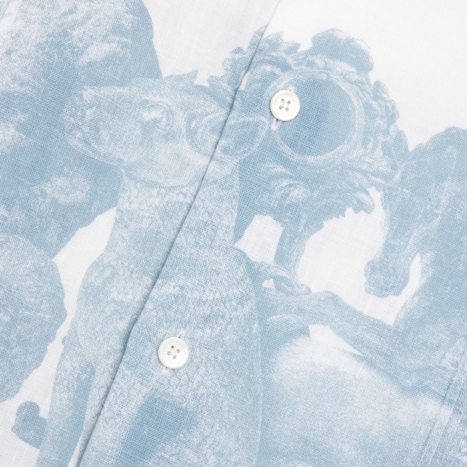 LINEN SHIRT WITH HUBERT OBJECTS PRINT- BLUE/WHITE - 4