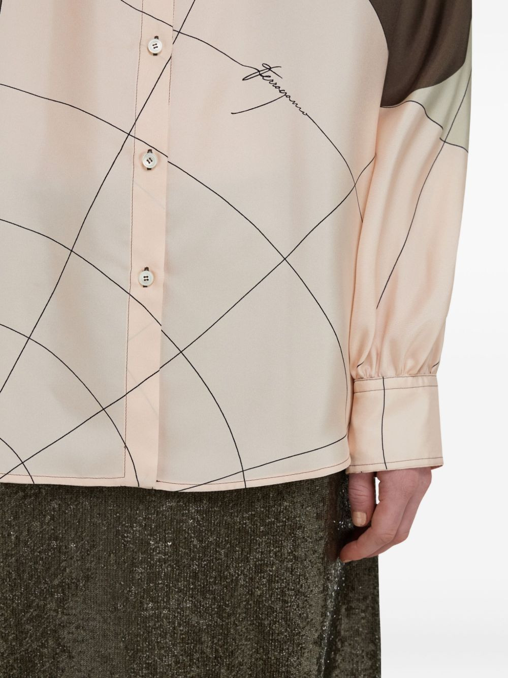 sash-detailed silk shirt - 6
