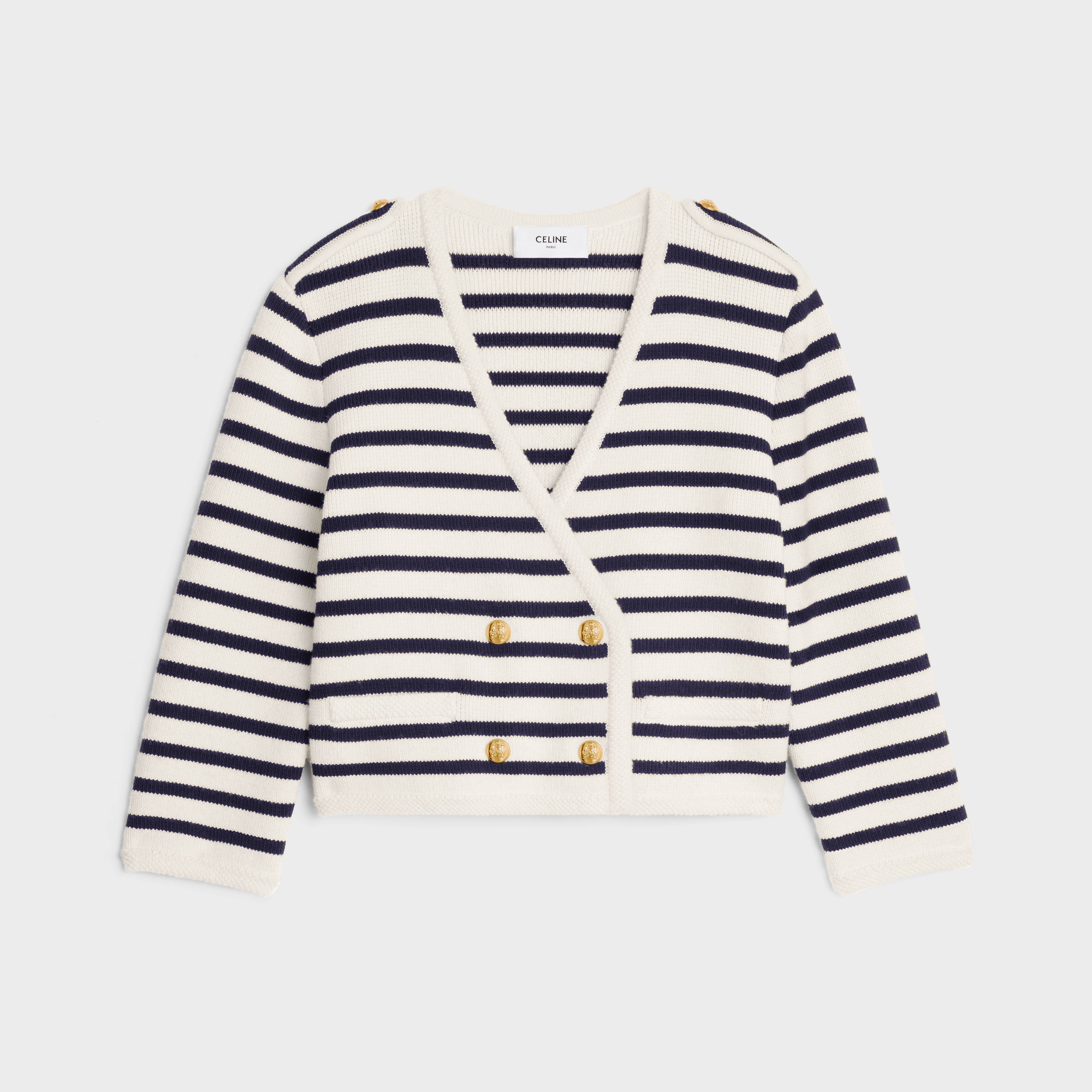 Celine cropped shirt in striped cotton