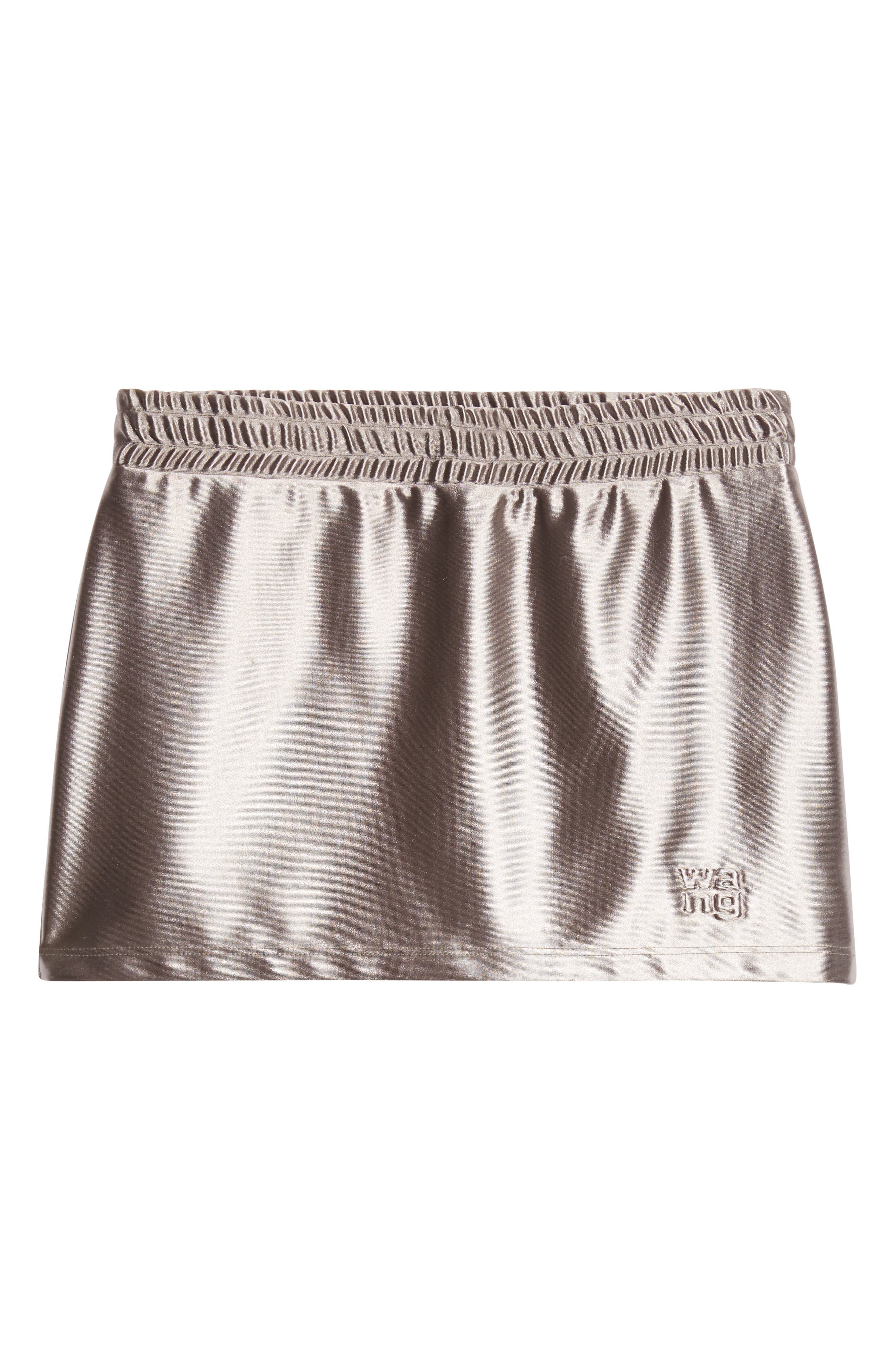 Alexander Wang Metallic Faille Miniskort in Alloy at Nordstrom - 6