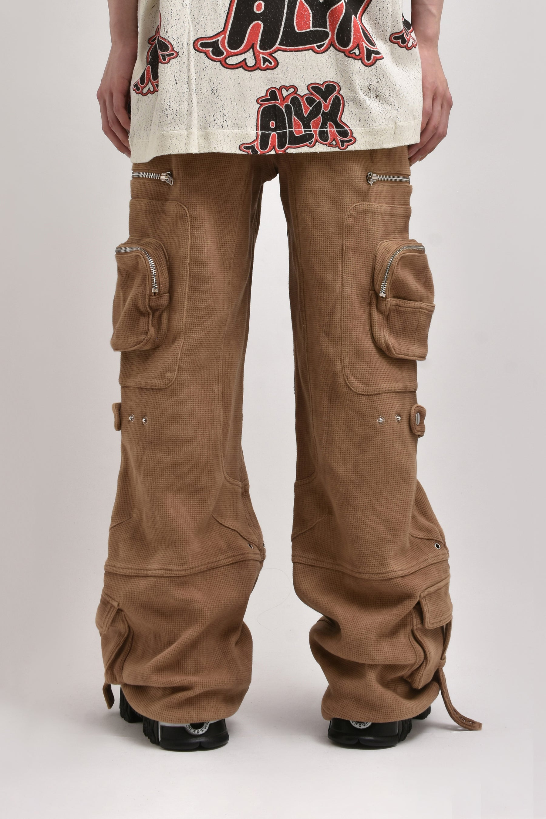 HEAVY WAFFLE CARGO PANTS / KHA - 3