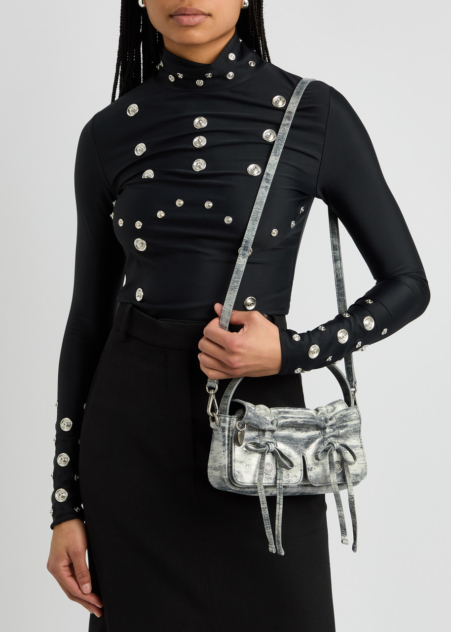 Acne Studios Mini Multipocket Metallic-suede top Handle bag - 5