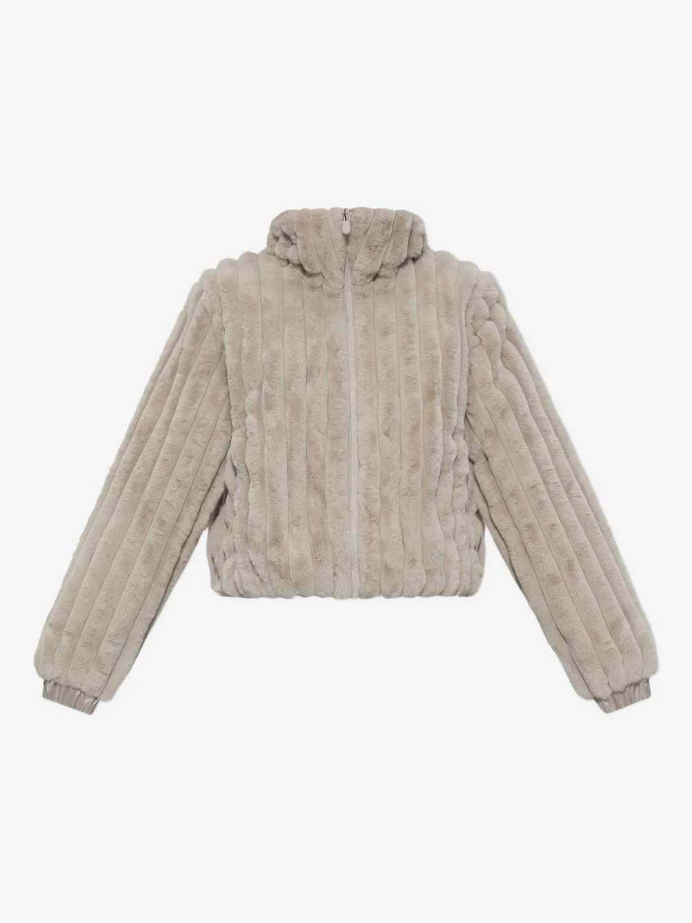 ribbed-texture zip-front jacket - 1