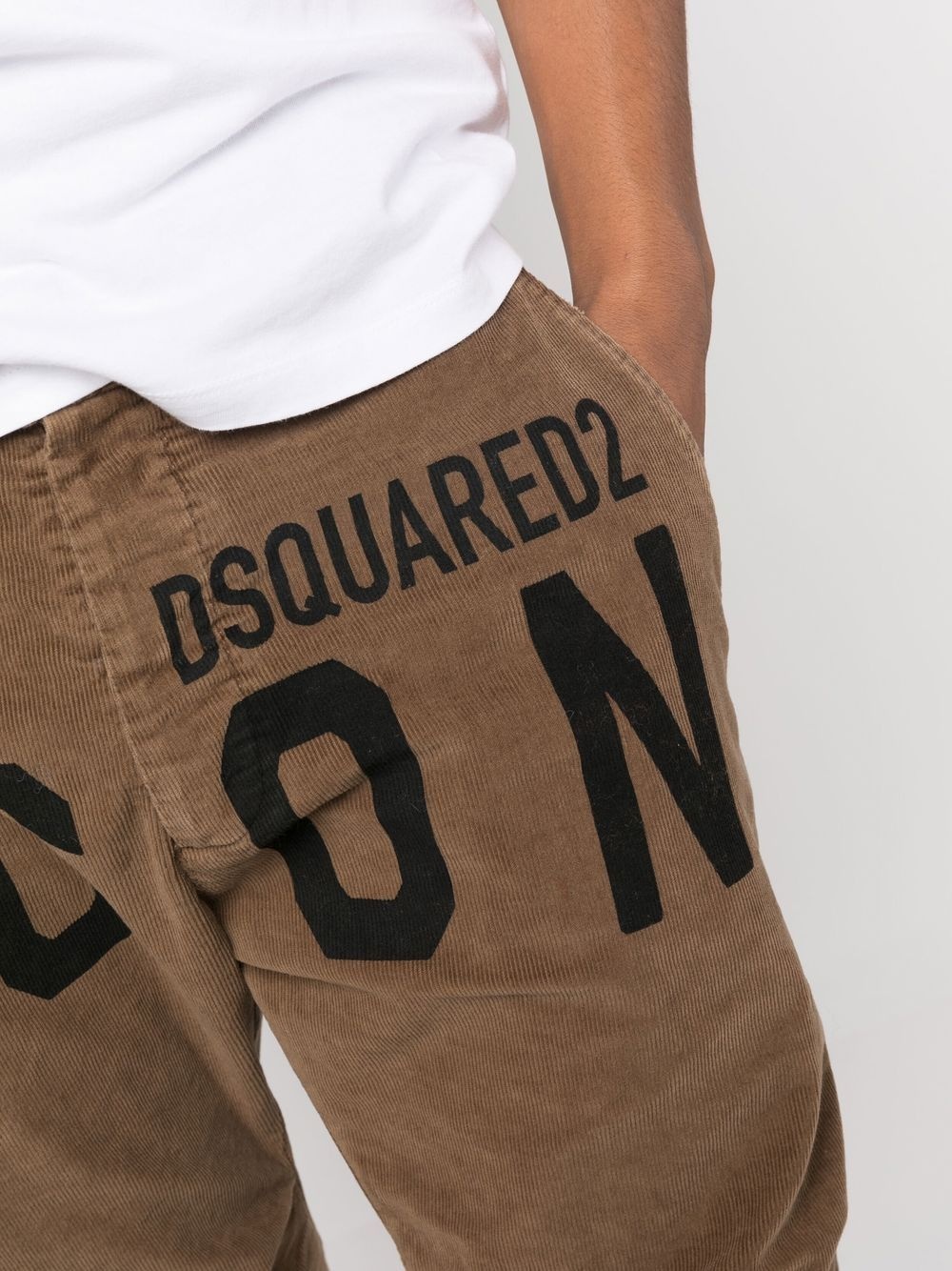 corduroy logo-print trousers - 5