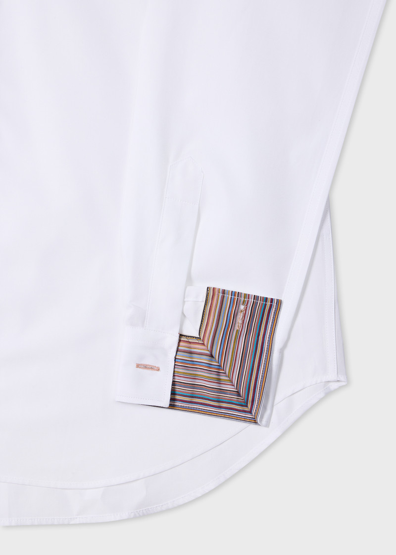 Paul Smith Slim-Fit White Cotton-Poplin Fly-Front Shirt outlook