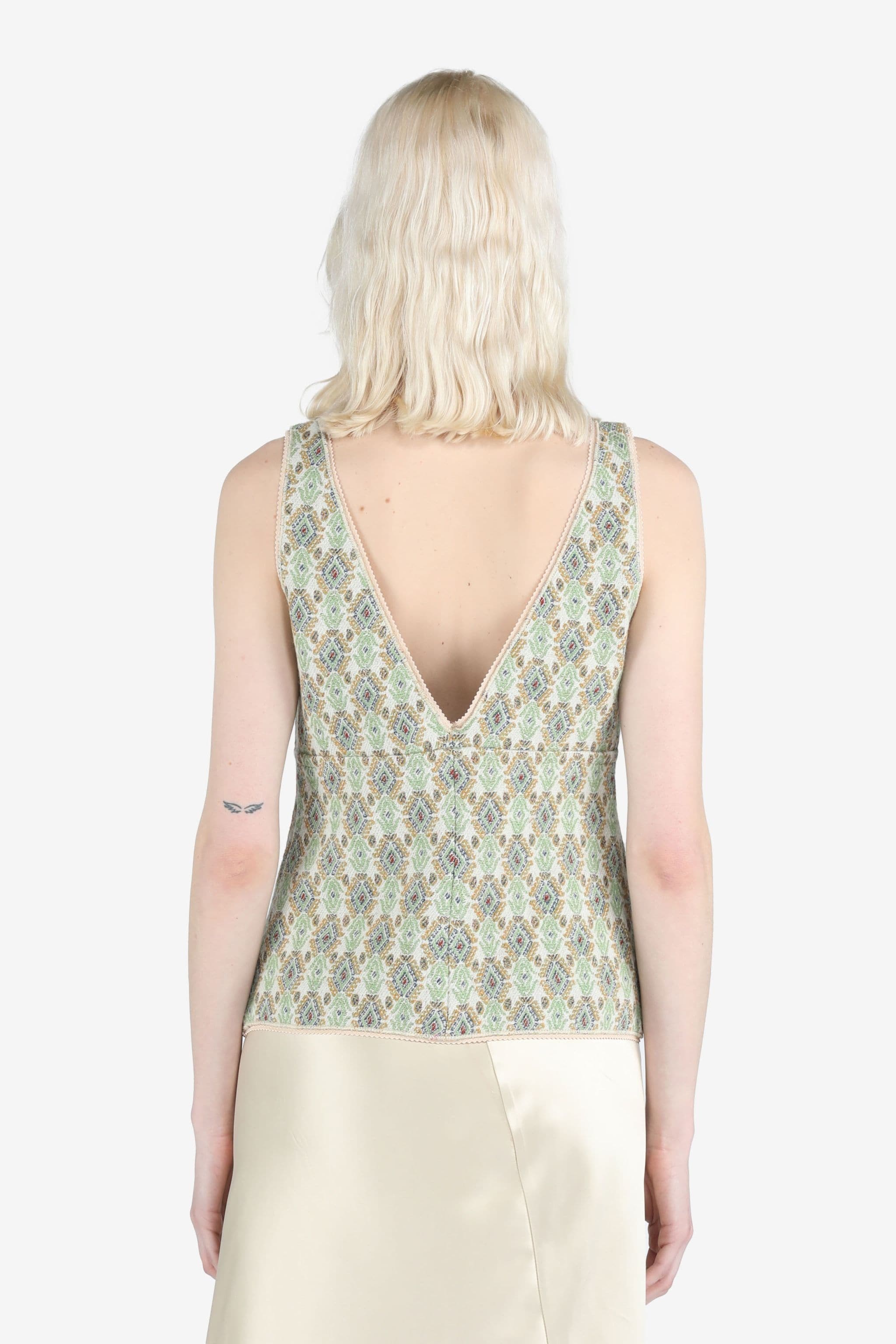 GEOMETRIC-JACQUARD TOP - 2