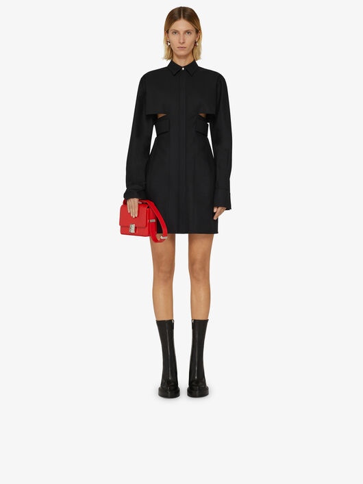 SHIRT DRESS WITH GRAPHIC CUTS - 1
