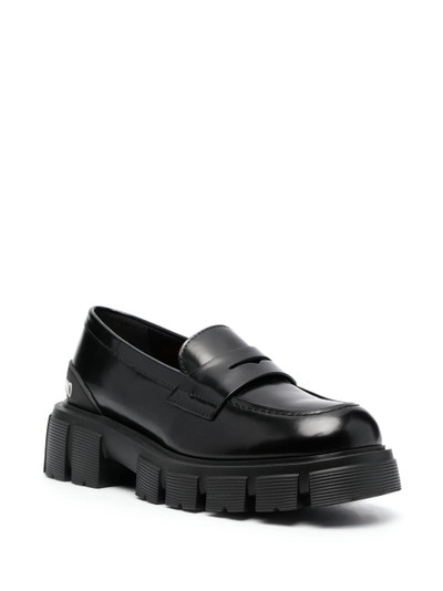 Moschino embossed-logo leather loafers outlook