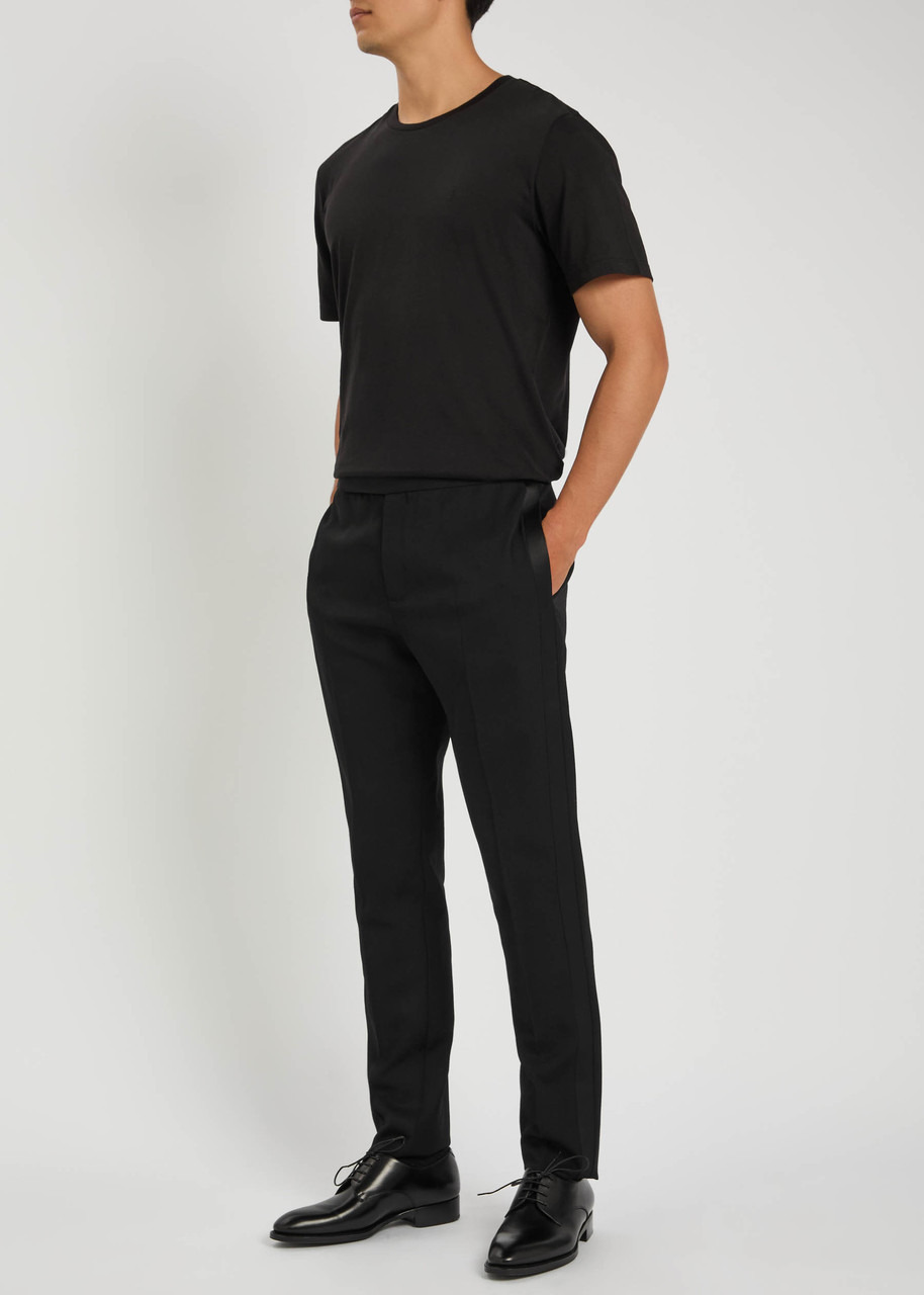 Saint Laurent Satin and Wool Slim-leg Trousers - 4