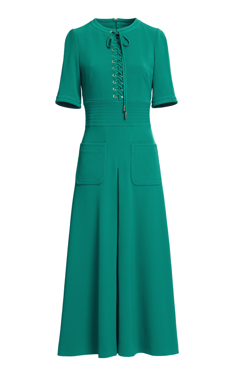 Lace-Up Cady Midi Dress green 1