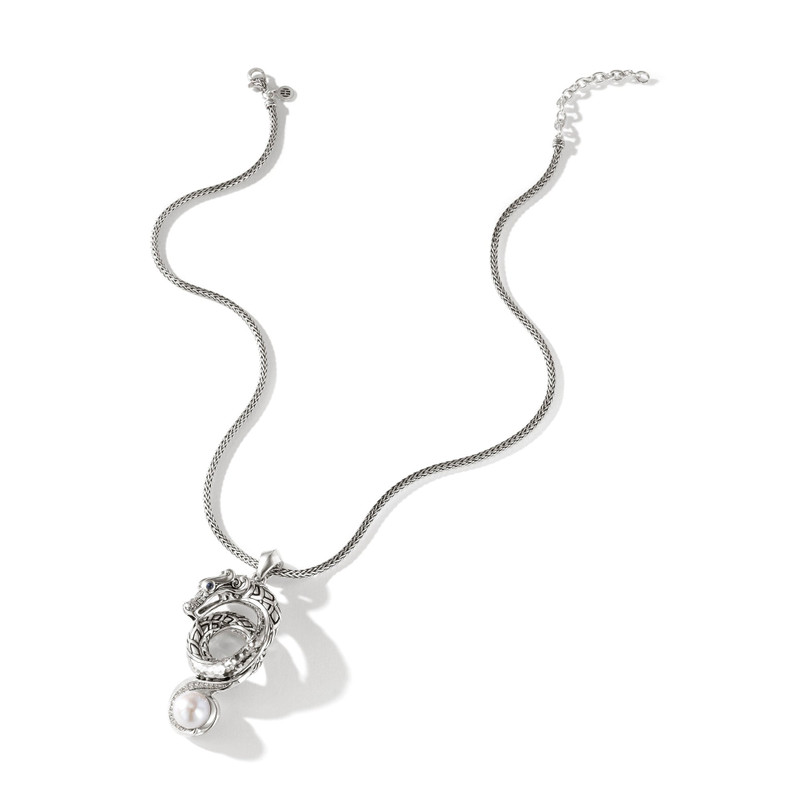 Naga Necklace, Silver, Diamonds, Pearl 4