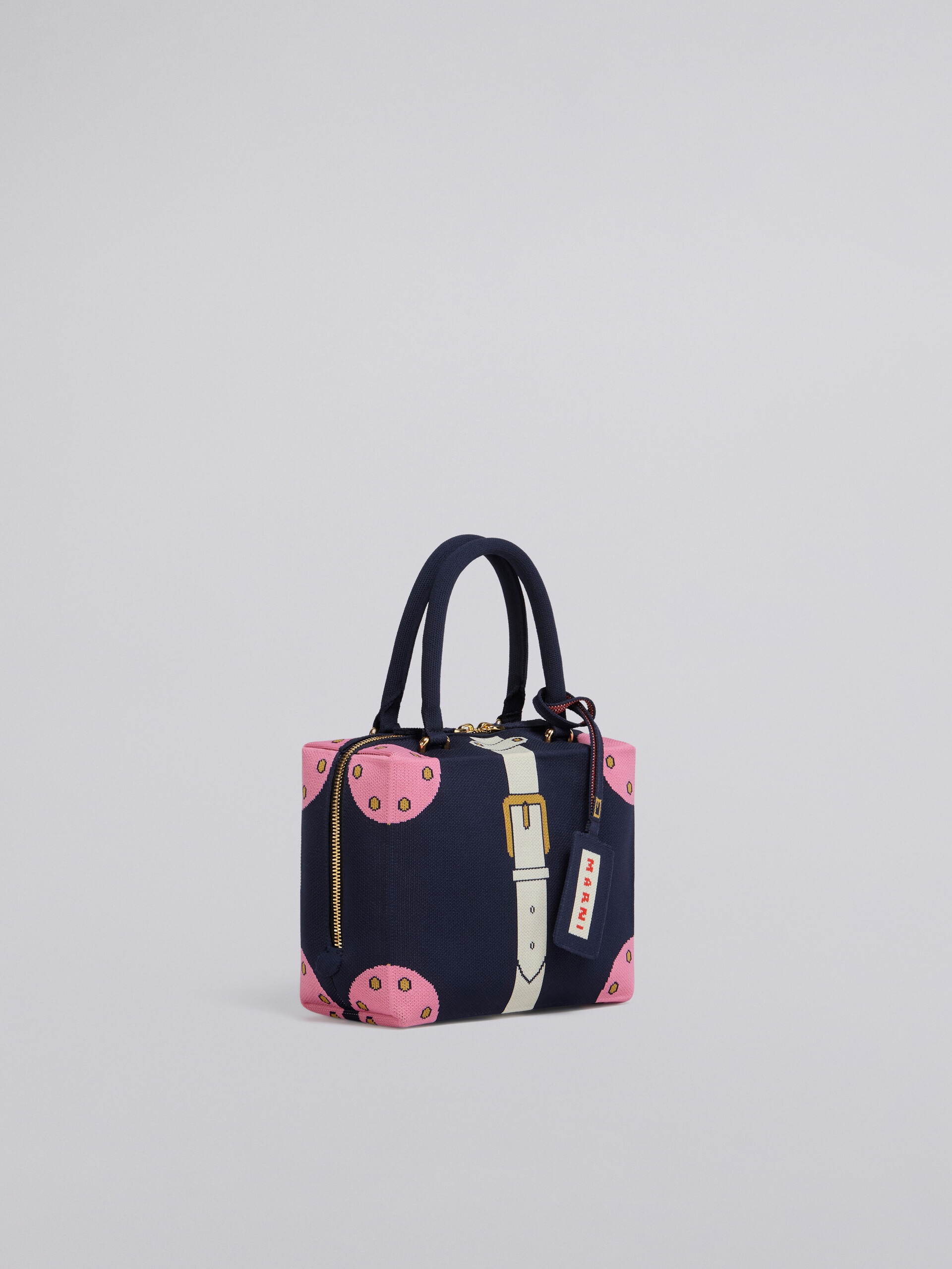 CUBIC BAG IN BLUE TROMPE-L'ŒIL JACQUARD - 6