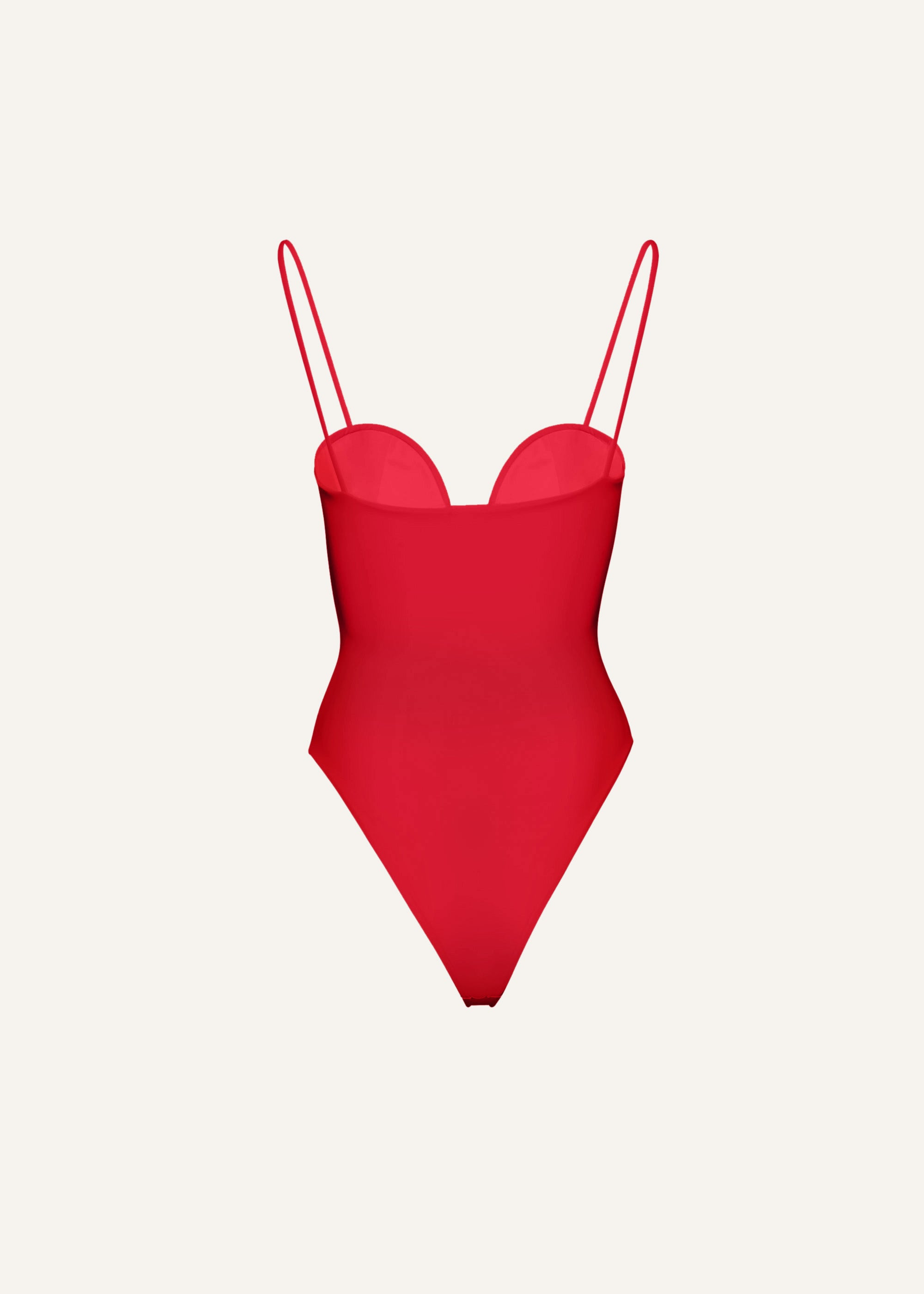 Retro bustier swimsuit in red - 2