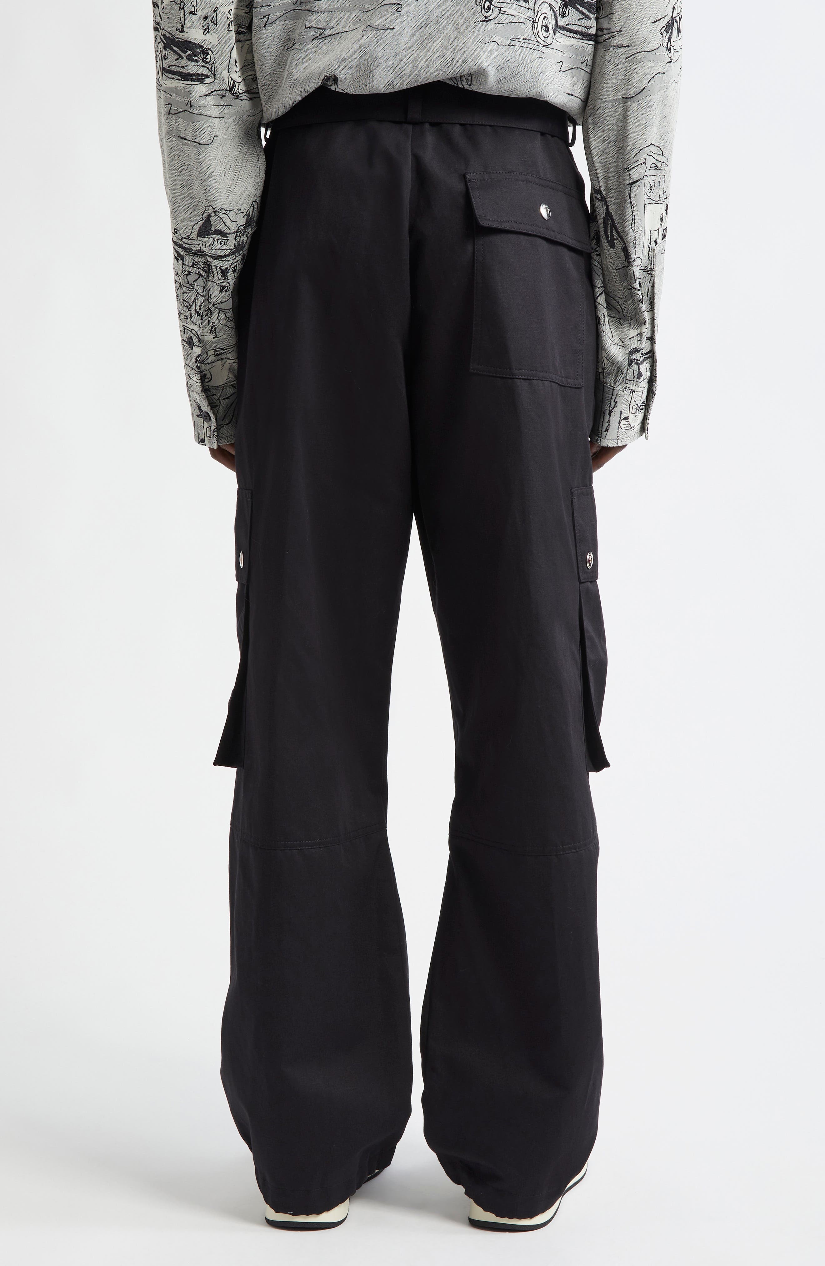 Jacquemus Le Cargo Cotton & Linen Pants in Black at Nordstrom - 3
