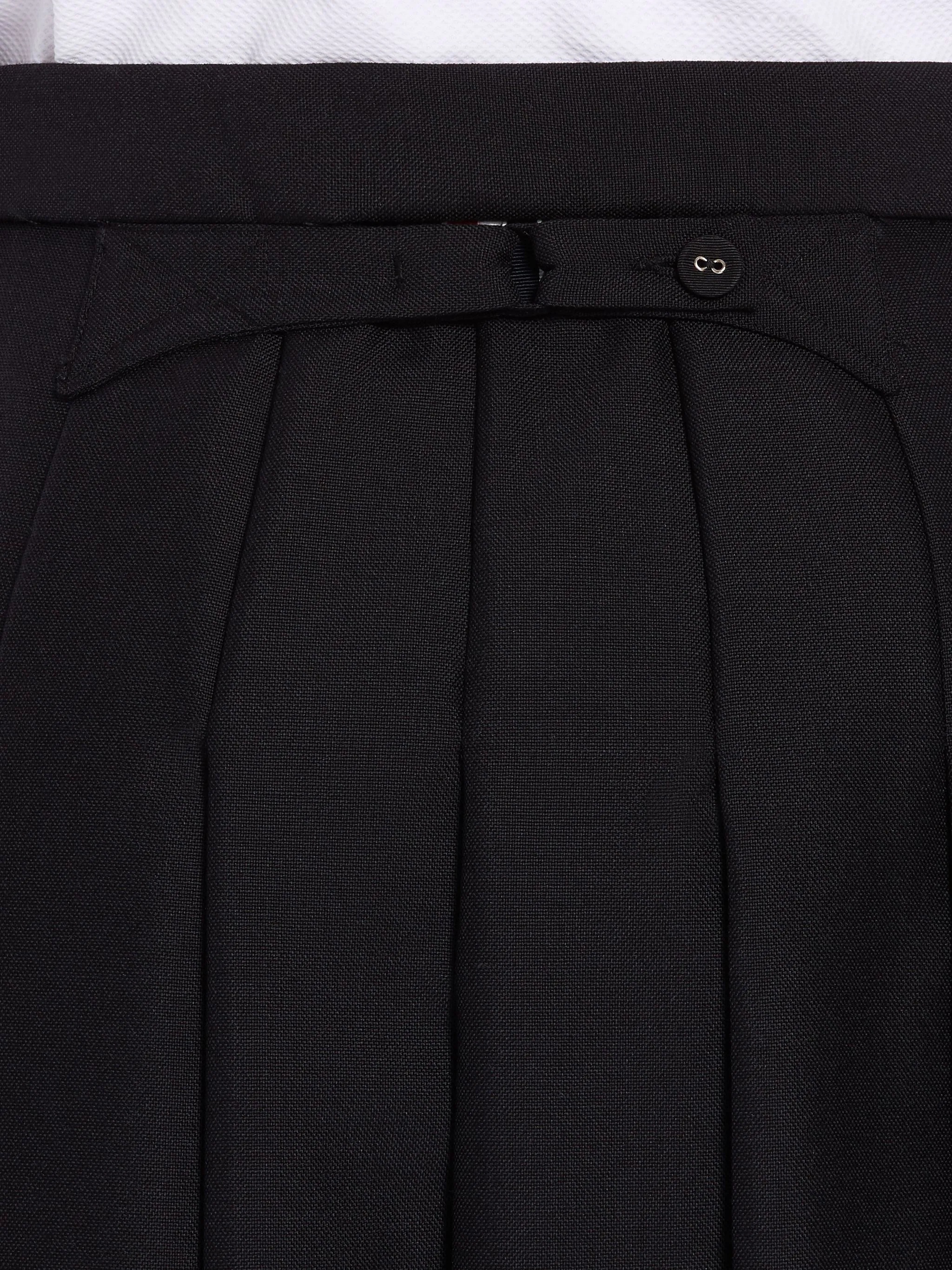 Black 3Ply Mohair Pleated Skirt - 6