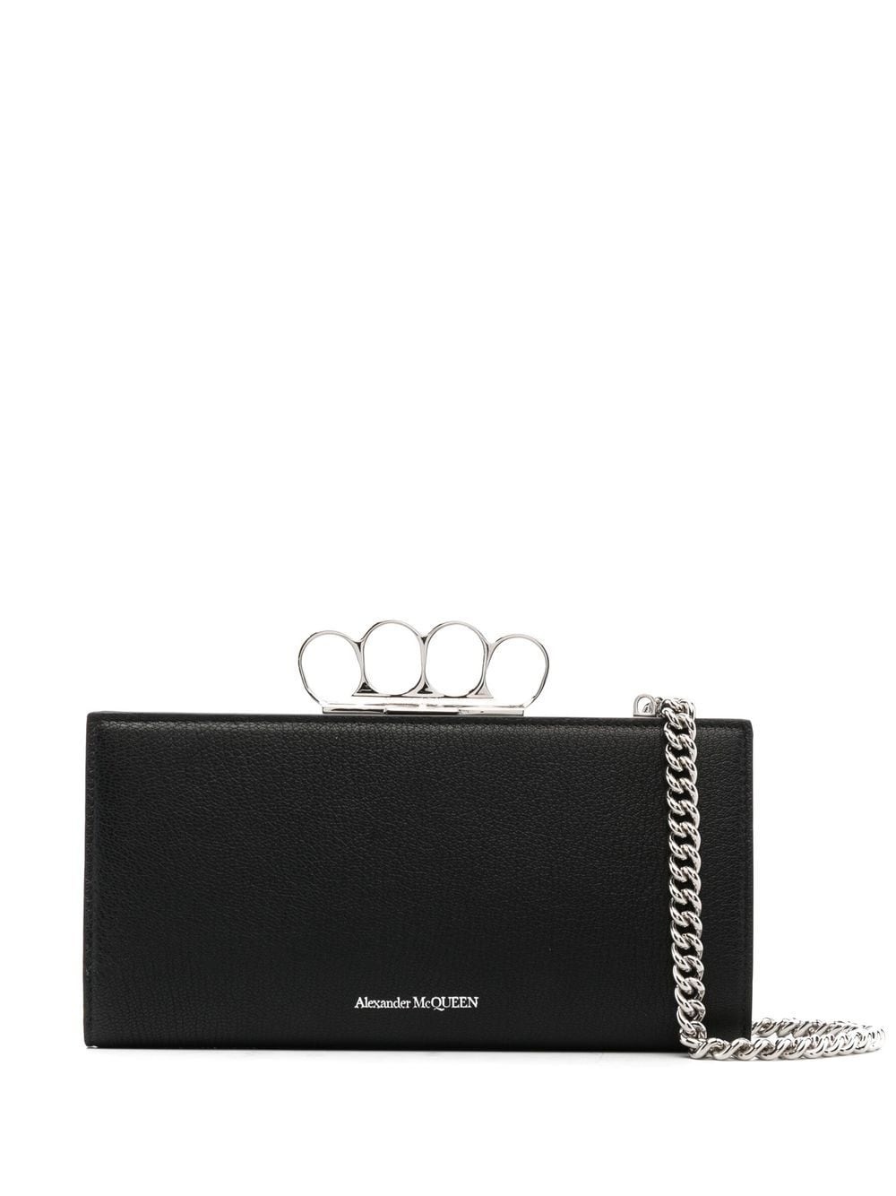 four-ring leather clutch bag - 1