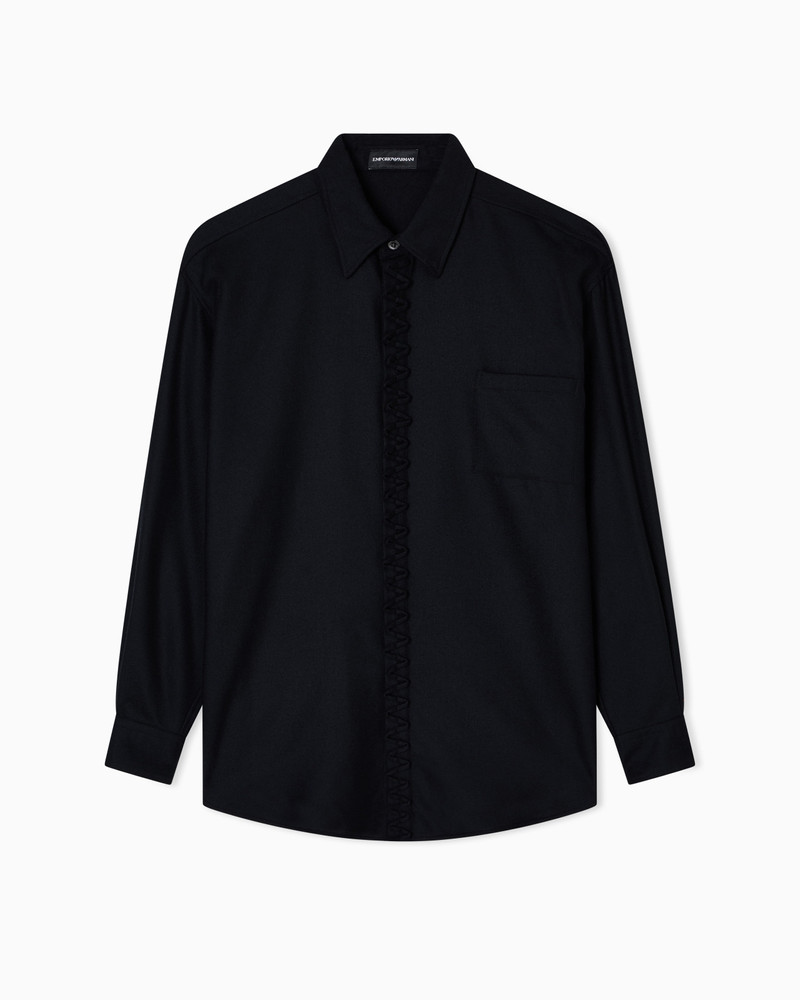 VIYELLA WOOL SHIRT WITH ZIG-ZAG EMBELLISHMENT 1