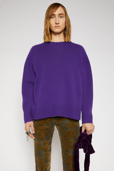 Acne Studios Shetland wool sweater electric purple outlook